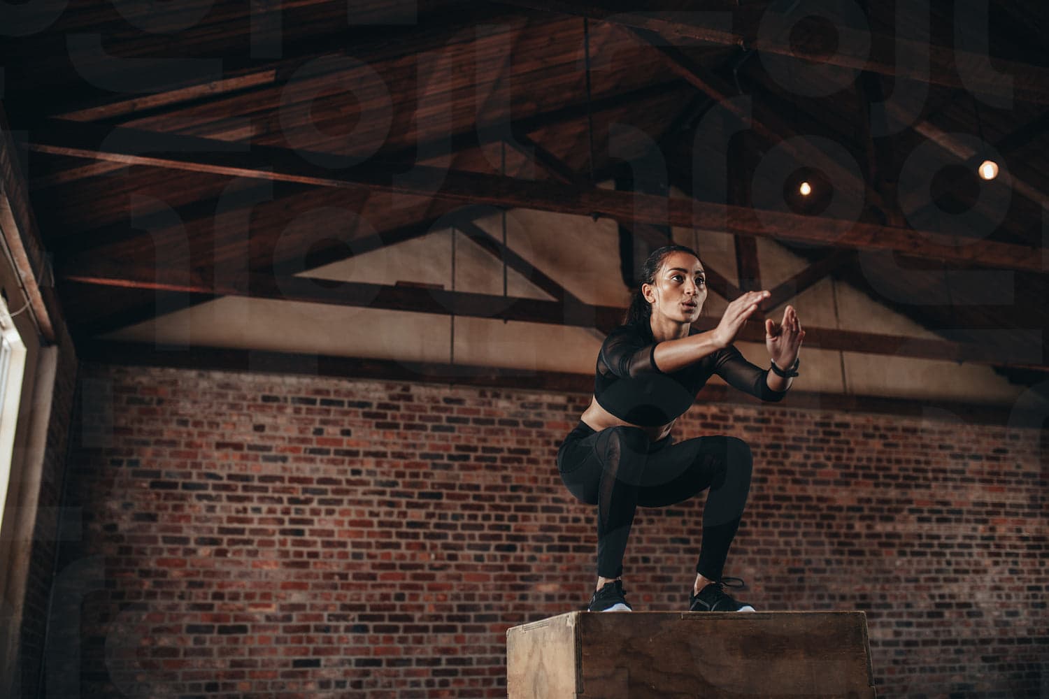 Athlete performing box jump